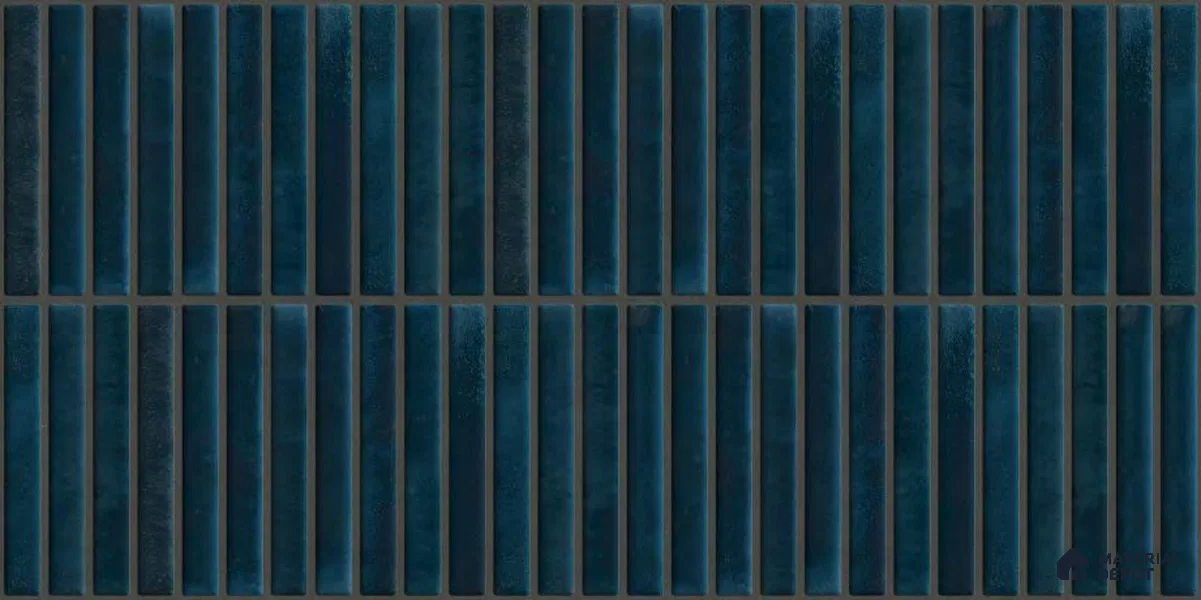 Faux Subway Wall Tile TL 05376 E Miraq Kitkat Azure Blue 2 ft x 1 ft Ceramic Glossy Finish - 8 mm | Suitable For Kitchen, Bathroom Walls and Backsplashes | Please Expect a Slight Variation of Pattern (Sample)