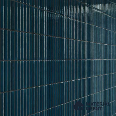 Faux Subway Wall Tile TL 05376 E Miraq Kitkat Azure Blue 2 ft x 1 ft Ceramic Glossy Finish - 8 mm | Suitable For Kitchen, Bathroom Walls and Backsplashes | Please Expect a Slight Variation of Pattern (Sample)