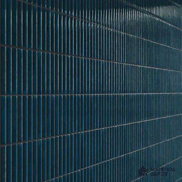 Faux Subway Wall Tile TL 05376 E Miraq Kitkat Azure Blue 2 ft x 1 ft Ceramic Glossy Finish - 8 mm | Suitable For Kitchen, Bathroom Walls and Backsplashes | Please Expect a Slight Variation of Pattern (Sample)