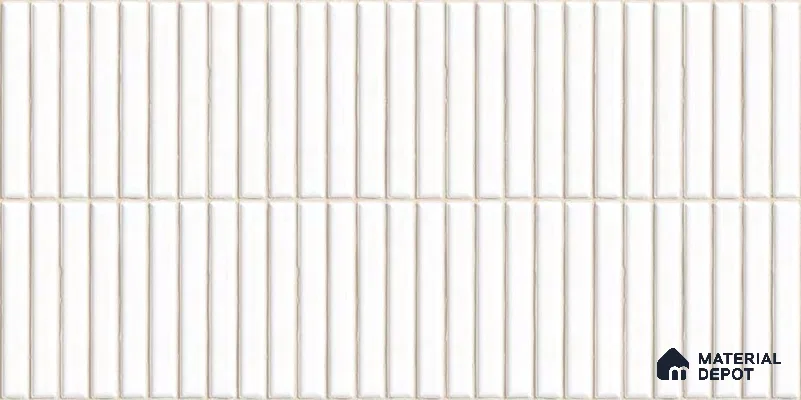 Faux Subway Wall Tile TL 05376 F Miraq Kitkat Snow White 2 ft x 1 ft Ceramic Glossy Finish - 8 mm | Suitable For Kitchen, Bathroom Walls and Backsplashes | Please Expect a Slight Variation of Pattern