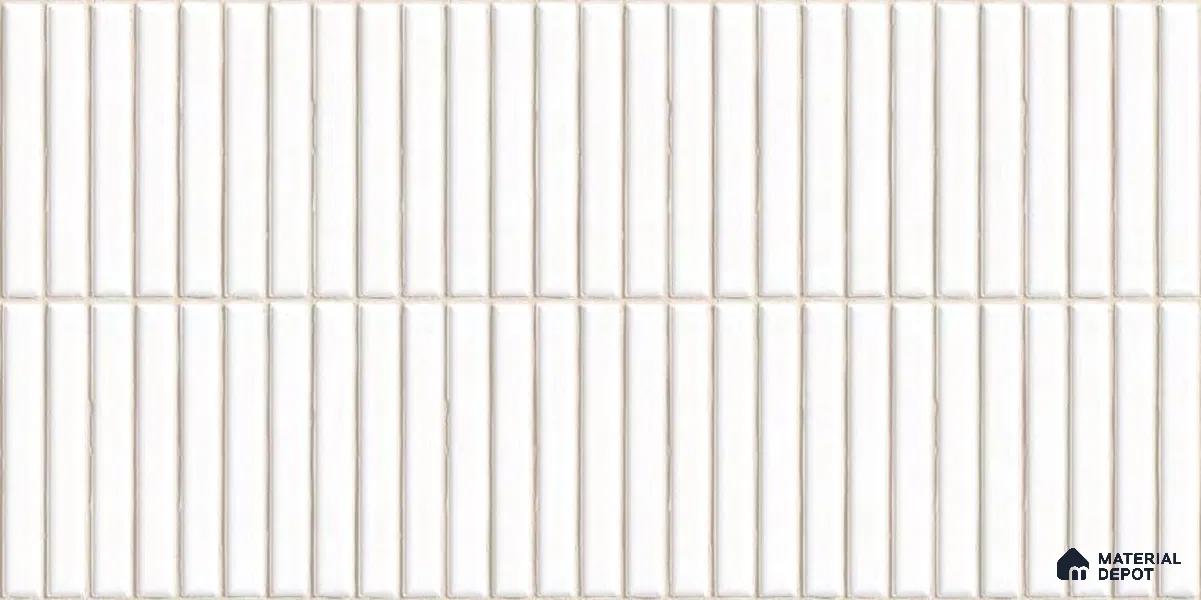 Faux Subway Wall Tile TL 05376 F Miraq Kitkat Snow White 2 ft x 1 ft Ceramic Glossy Finish - 8 mm | Suitable For Kitchen, Bathroom Walls and Backsplashes | Please Expect a Slight Variation of Pattern