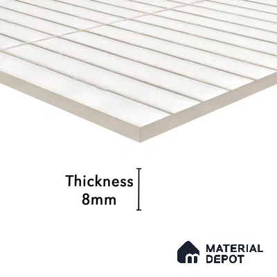 Faux Subway Wall Tile TL 05376 F Miraq Kitkat Snow White 2 ft x 1 ft Ceramic Glossy Finish - 8 mm | Suitable For Kitchen, Bathroom Walls and Backsplashes | Please Expect a Slight Variation of Pattern