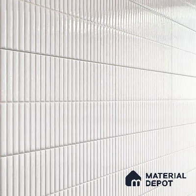 Faux Subway Wall Tile TL 05376 F Miraq Kitkat Snow White 2 ft x 1 ft Ceramic Glossy Finish - 8 mm | Suitable For Kitchen, Bathroom Walls and Backsplashes | Please Expect a Slight Variation of Pattern