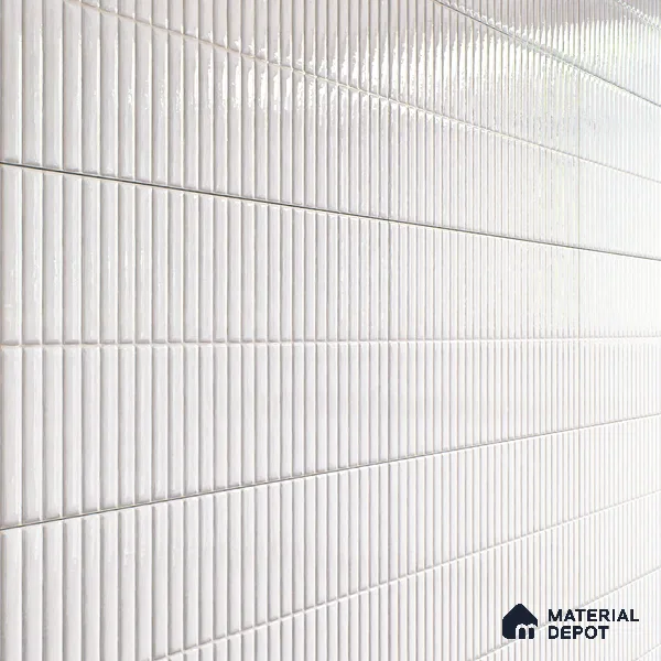 Faux Subway Wall Tile TL 05376 F Miraq Kitkat Snow White 2 ft x 1 ft Ceramic Glossy Finish - 8 mm | Suitable For Kitchen, Bathroom Walls and Backsplashes | Please Expect a Slight Variation of Pattern