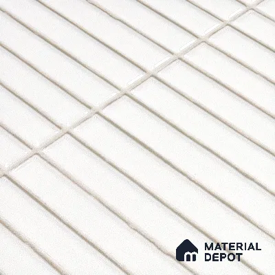 Faux Subway Wall Tile TL 05376 F Miraq Kitkat Snow White 2 ft x 1 ft Ceramic Glossy Finish - 8 mm | Suitable For Kitchen, Bathroom Walls and Backsplashes | Please Expect a Slight Variation of Pattern