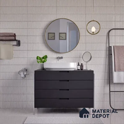 Faux Subway Wall Tile TL 05376 F Miraq Kitkat Snow White 2 ft x 1 ft Ceramic Glossy Finish - 8 mm | Suitable For Kitchen, Bathroom Walls and Backsplashes | Please Expect a Slight Variation of Pattern