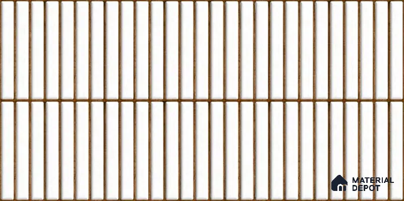 Faux Subway Wall Tile TL 05376 Miraq Kitkat Ice White 2 ft x 1 ft Ceramic Glossy Finish - 8 mm | Suitable For Kitchen, Bathroom Walls and Backsplashes | Please Expect a Slight Variation of Pattern (Sample)