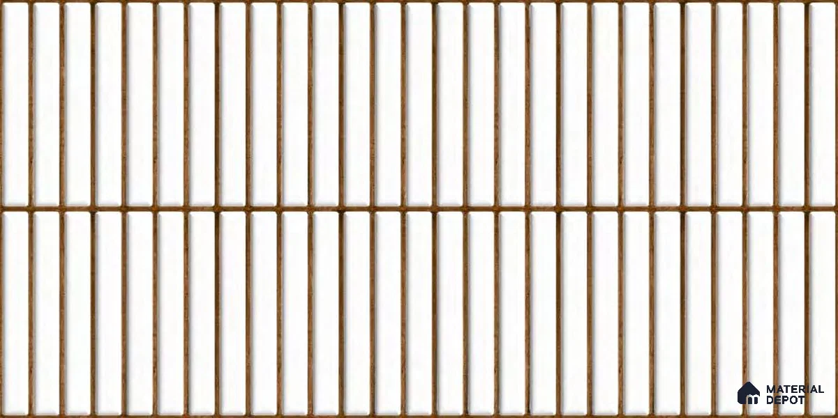 Faux Subway Wall Tile TL 05376 Miraq Kitkat Ice White 2 ft x 1 ft Ceramic Glossy Finish - 8 mm | Suitable For Kitchen, Bathroom Walls and Backsplashes | Please Expect a Slight Variation of Pattern (Sample)