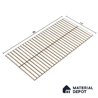 Faux Subway Wall Tile TL 05376 Miraq Kitkat Ice White 2 ft x 1 ft Ceramic Glossy Finish - 8 mm | Suitable For Kitchen, Bathroom Walls and Backsplashes | Please Expect a Slight Variation of Pattern (Sample)