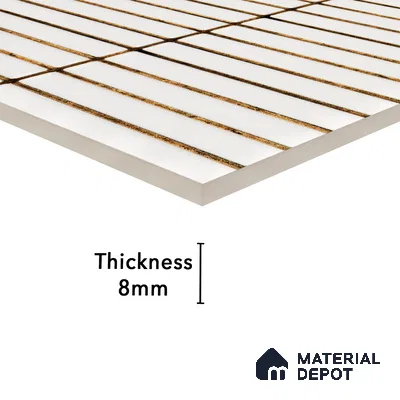Faux Subway Wall Tile TL 05376 Miraq Kitkat Ice White 2 ft x 1 ft Ceramic Glossy Finish - 8 mm | Suitable For Kitchen, Bathroom Walls and Backsplashes | Please Expect a Slight Variation of Pattern (Sample)