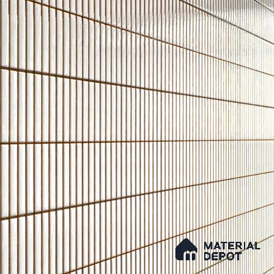 Faux Subway Wall Tile TL 05376 Miraq Kitkat Ice White 2 ft x 1 ft Ceramic Glossy Finish - 8 mm | Suitable For Kitchen, Bathroom Walls and Backsplashes | Please Expect a Slight Variation of Pattern (Sample)