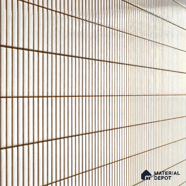 Faux Subway Wall Tile TL 05376 Miraq Kitkat Ice White 2 ft x 1 ft Ceramic Glossy Finish - 8 mm | Suitable For Kitchen, Bathroom Walls and Backsplashes | Please Expect a Slight Variation of Pattern (Sample)