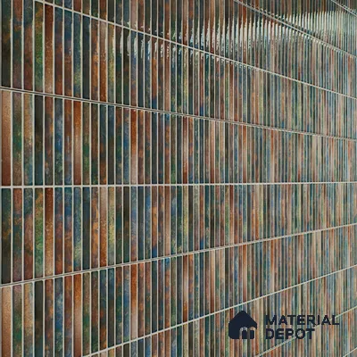 Faux Subway Wall Tile TL 05376 G Miraq KitKat Multi 2 ft x 1 ft Ceramic Glossy Finish - 8 mm | Suitable For Kitchen, Bathroom Walls and Backsplashes | Please Expect a Slight Variation of Pattern (Sample)