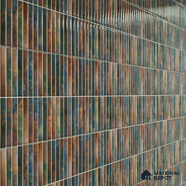 Faux Subway Wall Tile TL 05376 G Miraq KitKat Multi 2 ft x 1 ft Ceramic Glossy Finish - 8 mm | Suitable For Kitchen, Bathroom Walls and Backsplashes | Please Expect a Slight Variation of Pattern (Sample)