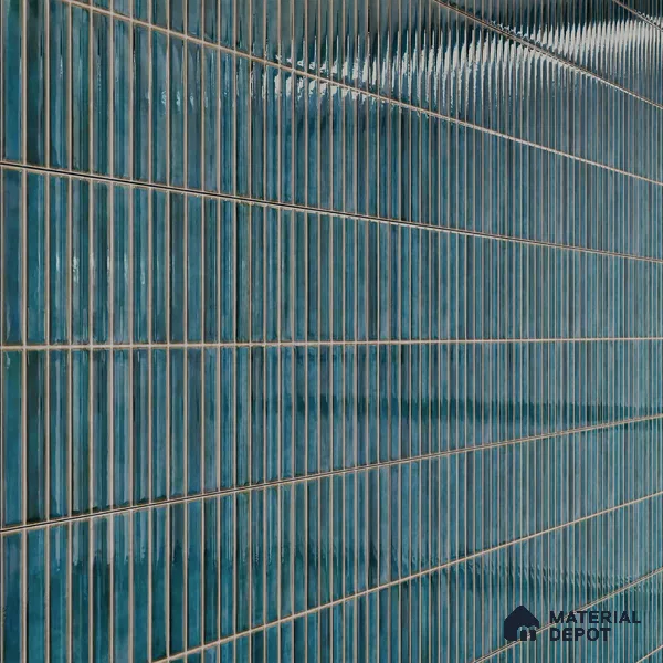 Faux Subway Wall Tile TL 05376 H Miraq Kitkat Turquoise Green 2 ft x 1 ft Ceramic Glossy Finish - 8 mm | Suitable For Kitchen, Bathroom Walls and Backsplashes | Please Expect a Slight Variation of Pattern (Sample)