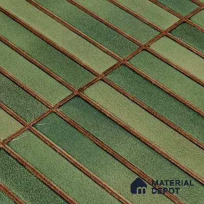 Faux Subway Wall Tile TL 05376 I Miraq Kitkat Forest Green 2 ft x 1 ft Ceramic Glossy Finish - 8 mm | Suitable For Kitchen, Bathroom Walls and Backsplashes | Please Expect a Slight Variation of Pattern (Sample)