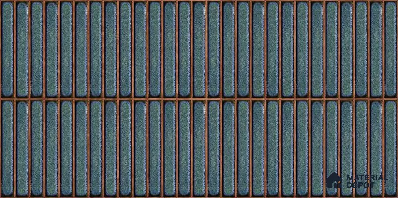 Faux Subway Wall Tile TL 05376 J Miraq Kitkat Cobalt Blue 2 ft x 1 ft Ceramic Glossy Finish - 8 mm | Suitable For Kitchen, Bathroom Walls and Backsplashes | Please Expect a Slight Variation of Pattern (Sample)