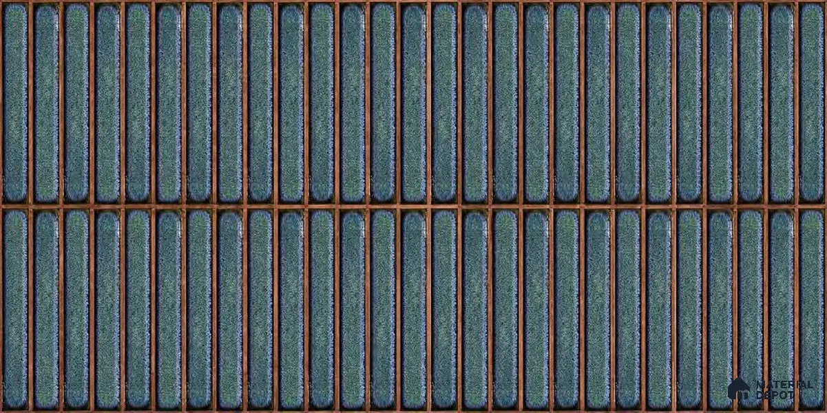 Faux Subway Wall Tile TL 05376 J Miraq Kitkat Cobalt Blue 2 ft x 1 ft Ceramic Glossy Finish - 8 mm | Suitable For Kitchen, Bathroom Walls and Backsplashes | Please Expect a Slight Variation of Pattern (Sample)