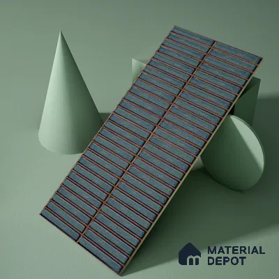Faux Subway Wall Tile TL 05376 J Miraq Kitkat Cobalt Blue 2 ft x 1 ft Ceramic Glossy Finish - 8 mm | Suitable For Kitchen, Bathroom Walls and Backsplashes | Please Expect a Slight Variation of Pattern (Sample)