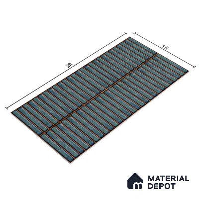 Faux Subway Wall Tile TL 05376 J Miraq Kitkat Cobalt Blue 2 ft x 1 ft Ceramic Glossy Finish - 8 mm | Suitable For Kitchen, Bathroom Walls and Backsplashes | Please Expect a Slight Variation of Pattern (Sample)