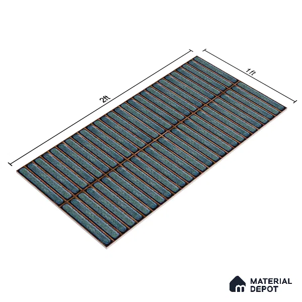 Faux Subway Wall Tile TL 05376 J Miraq Kitkat Cobalt Blue 2 ft x 1 ft Ceramic Glossy Finish - 8 mm | Suitable For Kitchen, Bathroom Walls and Backsplashes | Please Expect a Slight Variation of Pattern (Sample)