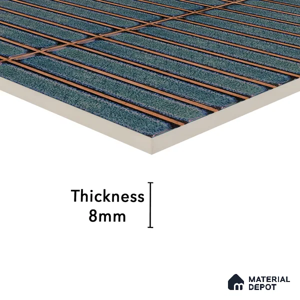 Faux Subway Wall Tile TL 05376 J Miraq Kitkat Cobalt Blue 2 ft x 1 ft Ceramic Glossy Finish - 8 mm | Suitable For Kitchen, Bathroom Walls and Backsplashes | Please Expect a Slight Variation of Pattern (Sample)