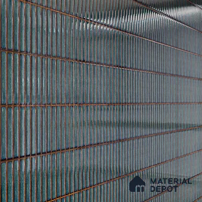 Faux Subway Wall Tile TL 05376 J Miraq Kitkat Cobalt Blue 2 ft x 1 ft Ceramic Glossy Finish - 8 mm | Suitable For Kitchen, Bathroom Walls and Backsplashes | Please Expect a Slight Variation of Pattern (Sample)