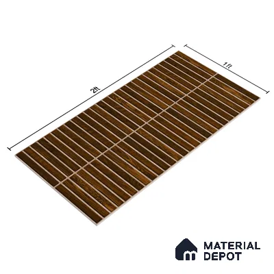 Faux Subway Wall Tile TL 05376 K Miraq Kitkat Wood Brown 2 ft x 1 ft Ceramic Matte Finish - 8 mm | Suitable For Kitchen, Bathroom Walls and Backsplashes | Please Expect a Slight Variation of Pattern