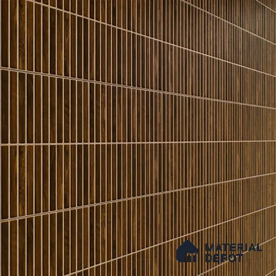 Faux Subway Wall Tile TL 05376 K Miraq Kitkat Wood Brown 2 ft x 1 ft Ceramic Matte Finish - 8 mm | Suitable For Kitchen, Bathroom Walls and Backsplashes | Please Expect a Slight Variation of Pattern