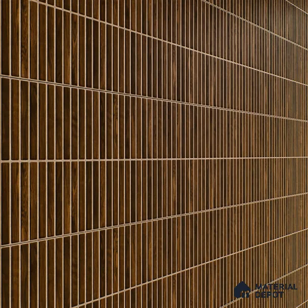 Faux Subway Wall Tile TL 05376 K Miraq Kitkat Wood Brown 2 ft x 1 ft Ceramic Matte Finish - 8 mm | Suitable For Kitchen, Bathroom Walls and Backsplashes | Please Expect a Slight Variation of Pattern