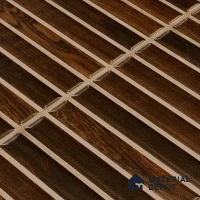 Faux Subway Wall Tile TL 05376 K Miraq Kitkat Wood Brown 2 ft x 1 ft Ceramic Matte Finish - 8 mm | Suitable For Kitchen, Bathroom Walls and Backsplashes | Please Expect a Slight Variation of Pattern