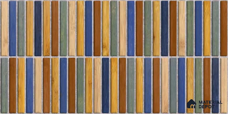 Faux Subway Wall Tile TL 05376 L Miraq KitKat Fusion 2 ft x 1 ft Ceramic Matte Finish - 8 mm | Suitable For Kitchen, Bathroom Walls and Backsplashes | Please Expect a Slight Variation of Pattern (Sample)