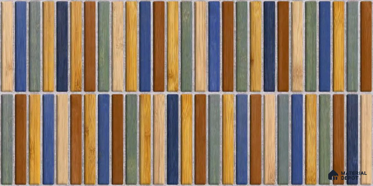 Faux Subway Wall Tile TL 05376 L Miraq KitKat Fusion 2 ft x 1 ft Ceramic Matte Finish - 8 mm | Suitable For Kitchen, Bathroom Walls and Backsplashes | Please Expect a Slight Variation of Pattern (Sample)