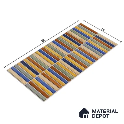 Faux Subway Wall Tile TL 05376 L Miraq KitKat Fusion 2 ft x 1 ft Ceramic Matte Finish - 8 mm | Suitable For Kitchen, Bathroom Walls and Backsplashes | Please Expect a Slight Variation of Pattern (Sample)