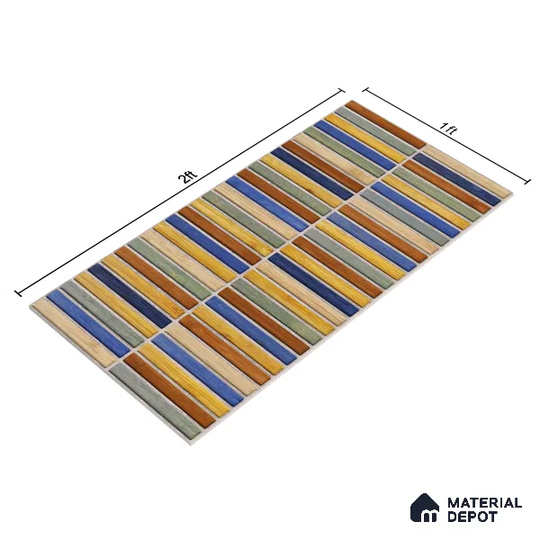 Faux Subway Wall Tile TL 05376 L Miraq KitKat Fusion 2 ft x 1 ft Ceramic Matte Finish - 8 mm | Suitable For Kitchen, Bathroom Walls and Backsplashes | Please Expect a Slight Variation of Pattern (Sample)
