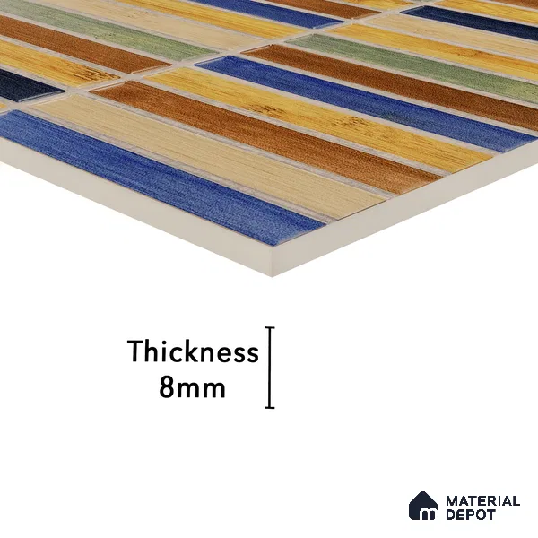 Faux Subway Wall Tile TL 05376 L Miraq KitKat Fusion 2 ft x 1 ft Ceramic Matte Finish - 8 mm | Suitable For Kitchen, Bathroom Walls and Backsplashes | Please Expect a Slight Variation of Pattern (Sample)