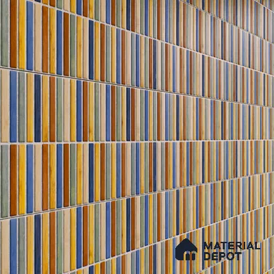 Faux Subway Wall Tile TL 05376 L Miraq KitKat Fusion 2 ft x 1 ft Ceramic Matte Finish - 8 mm | Suitable For Kitchen, Bathroom Walls and Backsplashes | Please Expect a Slight Variation of Pattern (Sample)