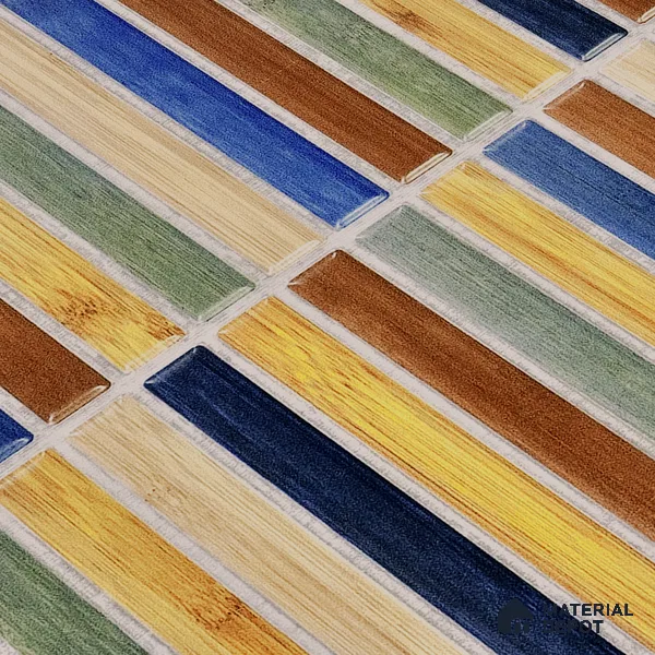 Faux Subway Wall Tile TL 05376 L Miraq KitKat Fusion 2 ft x 1 ft Ceramic Matte Finish - 8 mm | Suitable For Kitchen, Bathroom Walls and Backsplashes | Please Expect a Slight Variation of Pattern (Sample)