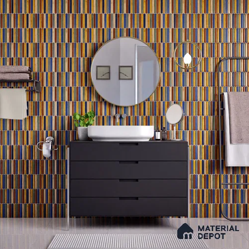 Faux Subway Wall Tile TL 05376 L Miraq KitKat Fusion 2 ft x 1 ft Ceramic Matte Finish - 8 mm | Suitable For Kitchen, Bathroom Walls and Backsplashes | Please Expect a Slight Variation of Pattern