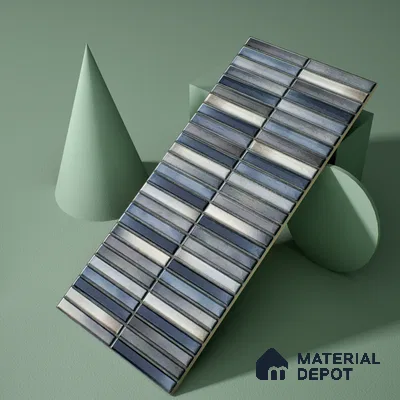 Faux Subway Wall Tile TL 05376 M Miraq Kitkat Mistique 2 ft x 1 ft Ceramic Glossy Finish - 8 mm | Suitable For Kitchen, Bathroom Walls and Backsplashes | Please Expect a Slight Variation of Pattern (Sample)