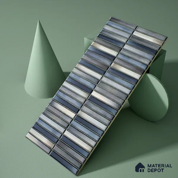 Faux Subway Wall Tile TL 05376 M Miraq Kitkat Mistique 2 ft x 1 ft Ceramic Glossy Finish - 8 mm | Suitable For Kitchen, Bathroom Walls and Backsplashes | Please Expect a Slight Variation of Pattern (Sample)