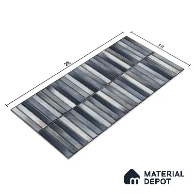 Faux Subway Wall Tile TL 05376 M Miraq Kitkat Mistique 2 ft x 1 ft Ceramic Glossy Finish - 8 mm | Suitable For Kitchen, Bathroom Walls and Backsplashes | Please Expect a Slight Variation of Pattern (Sample)