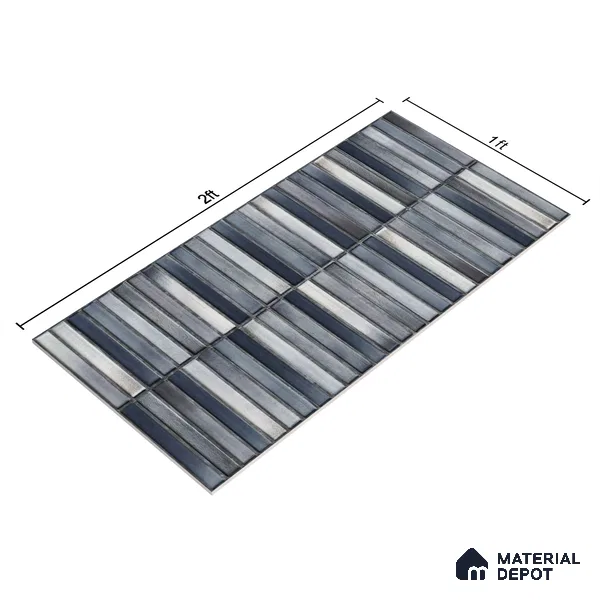 Faux Subway Wall Tile TL 05376 M Miraq Kitkat Mistique 2 ft x 1 ft Ceramic Glossy Finish - 8 mm | Suitable For Kitchen, Bathroom Walls and Backsplashes | Please Expect a Slight Variation of Pattern (Sample)
