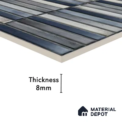 Faux Subway Wall Tile TL 05376 M Miraq Kitkat Mistique 2 ft x 1 ft Ceramic Glossy Finish - 8 mm | Suitable For Kitchen, Bathroom Walls and Backsplashes | Please Expect a Slight Variation of Pattern (Sample)