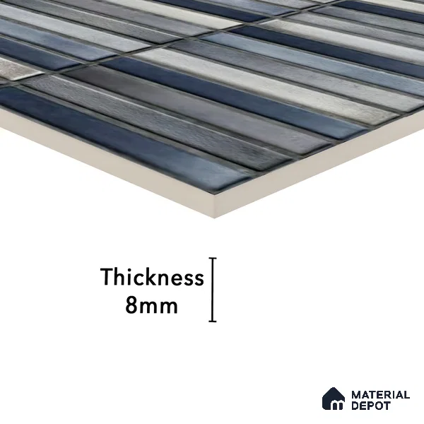 Faux Subway Wall Tile TL 05376 M Miraq Kitkat Mistique 2 ft x 1 ft Ceramic Glossy Finish - 8 mm | Suitable For Kitchen, Bathroom Walls and Backsplashes | Please Expect a Slight Variation of Pattern (Sample)