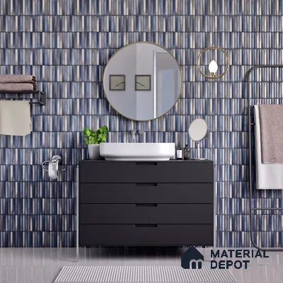 Faux Subway Wall Tile TL 05376 M Miraq Kitkat Mistique 2 ft x 1 ft Ceramic Glossy Finish - 8 mm | Suitable For Kitchen, Bathroom Walls and Backsplashes | Please Expect a Slight Variation of Pattern (Sample)