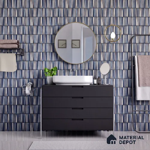 Faux Subway Wall Tile TL 05376 M Miraq Kitkat Mistique 2 ft x 1 ft Ceramic Glossy Finish - 8 mm | Suitable For Kitchen, Bathroom Walls and Backsplashes | Please Expect a Slight Variation of Pattern