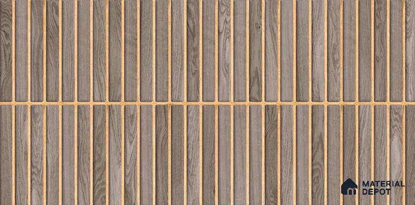 Faux Subway Wall Tile TL 05376 AB Amoretta Oak 2 ft x 1 ft Ceramic Matte Finish - 8 mm | Suitable For Kitchen, Bathroom Walls and Backsplashes| Please Expect a Slight Variation of Pattern