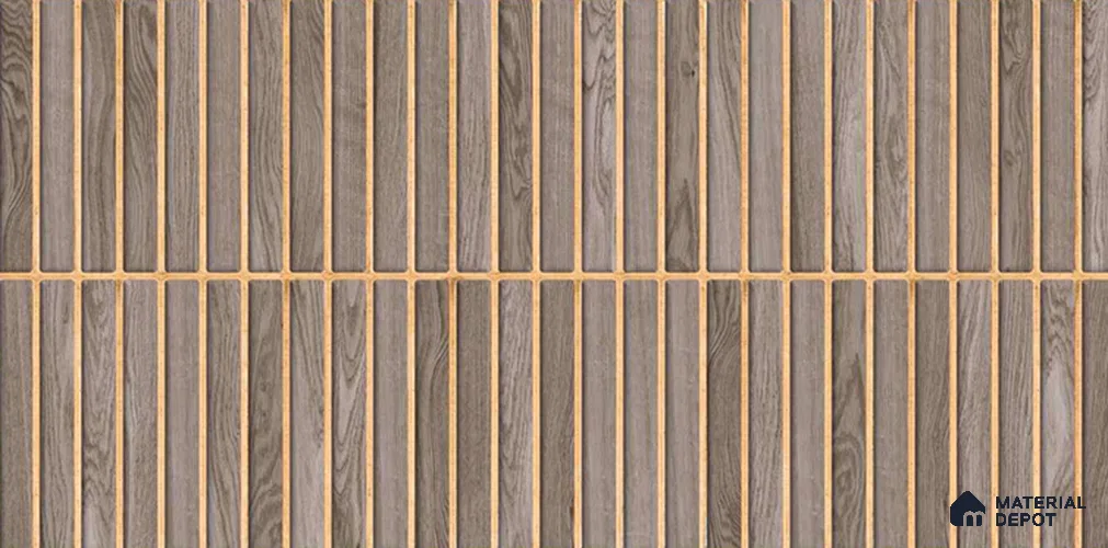 Faux Subway Wall Tile TL 05376 AB Amoretta Oak 2 ft x 1 ft Ceramic Matte Finish - 8 mm | Suitable For Kitchen, Bathroom Walls and Backsplashes| Please Expect a Slight Variation of Pattern