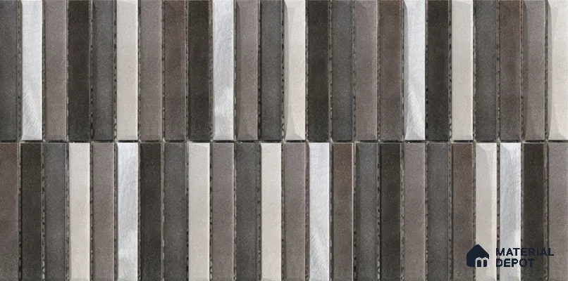 Faux Subway Wall Tile TL 05376 AJ Amoretta Graphite 2 ft x 1 ft Ceramic Glossy Finish - 8 mm | Suitable For Kitchen, Bathroom Walls and Backsplashes| Please Expect a Slight Variation of Pattern